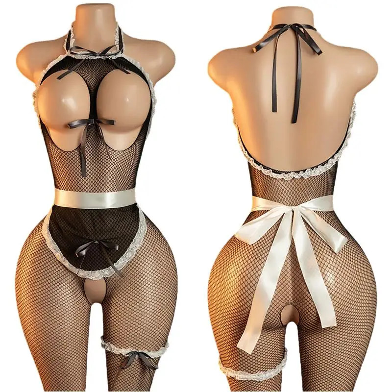 คอสเพลย์ Body-ถุงน่องผู้ใหญ่แม่บ้านเครื่องแต่งกาย Hot Night Desire ชุดชั้นในเซ็กซี่ชุดบอดี้สูทเปิด Crotchless Body ชุด