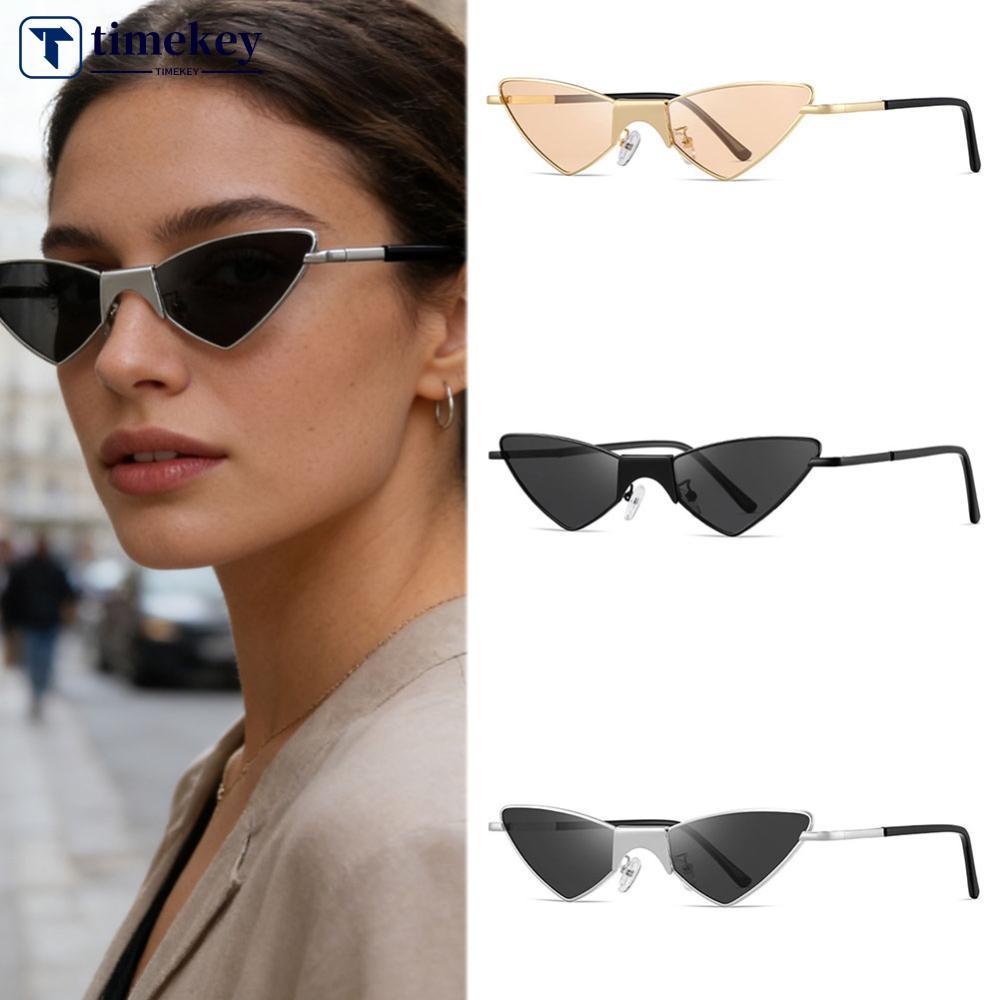 TIMEKEY Retro Cat-Eye-Shaped แว่นตากันแดดแฟชั่นกลางแจ้ง Sun Protection แว่นตา Accessories สําหรับผู้