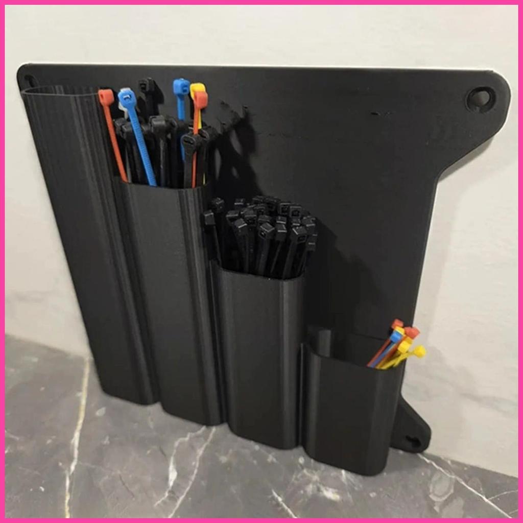 Zip Tie Wall Organizer ประหยัดพื้นที่ 4 ช่องสาย Zip Tie Storage Holder Rack สําหรับโรงรถ Workshop Sh