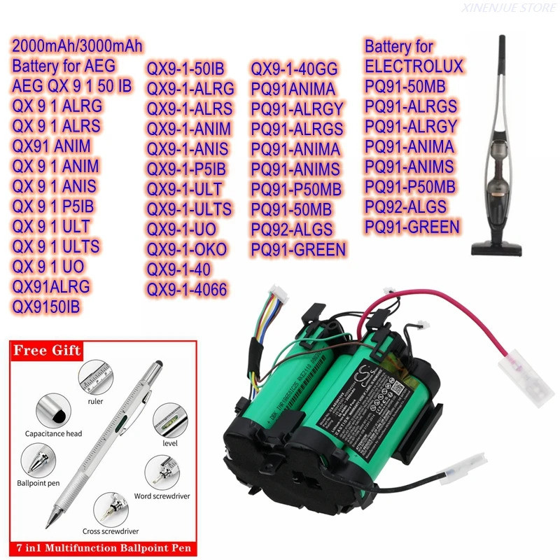 แบตเตอรี่คาเมรอนชิโน 4055542544, 140231463013,4055478301 สําหรับ AEG QX91 ANIM,QX9150IB,QX 9 1 50 IB
