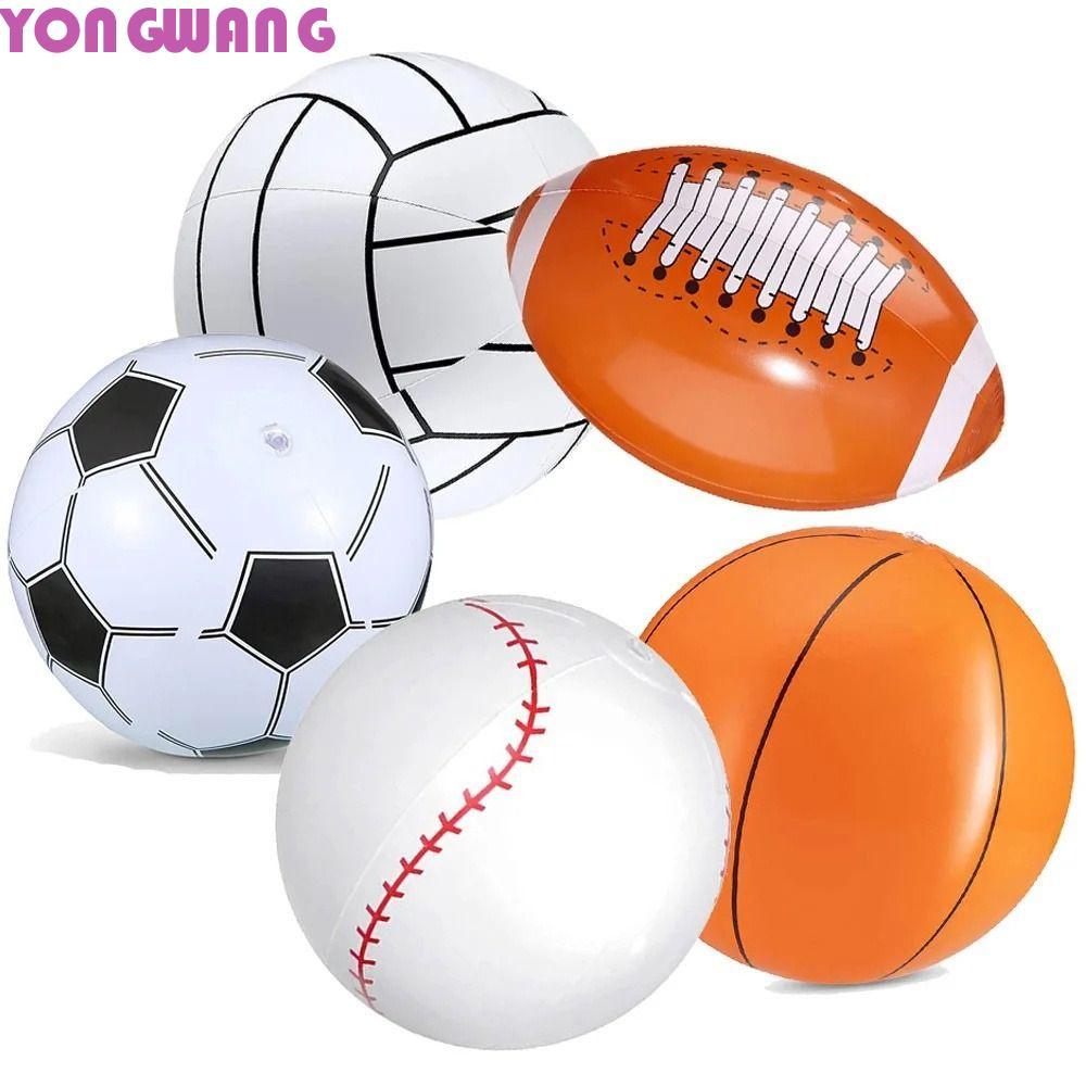 YONGWANG66HR Inflatable ฟุตบอล,บาสเกตบอล Beach Ball Inflatable เบสบอล,เด็กนักเรียนรักบี้ Blow Up Spo