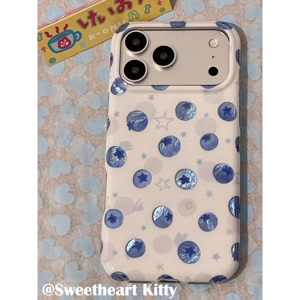 บลูเบอร์รี่สีน้ําเงินเหมาะสําหรับเคสโทรศัพท์มือถือ iPhone 17, Apple 16promax ใหม่ 15pro ผู้หญิง 13 เคสป้องกัน 14 17promax 16pro 14promax 15promax