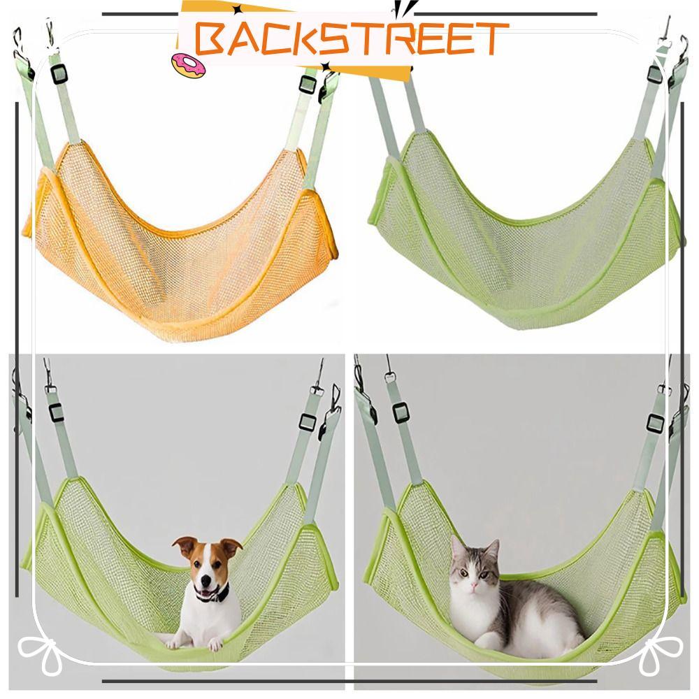 BACKSTAGE Pet Hammock, Adjustable Breathable Pet Swing Bed, Sturdy Mesh Hangable Pet Sleeping Restin