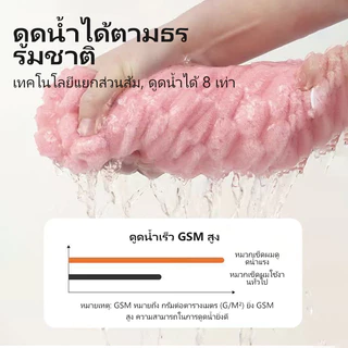 ครอบคลุมผมไมโครไฟเบอร์ 7A ต้านจุลินทรีย์ ซับน้ำไว แห้งเร็ว ผ่านมาตรฐานเด็กเล็ก ปลอดภัยแม้ผิวแพ้ง่าย