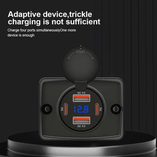 2-4 พอร์ต USB Outlet QC 22.5W PD 30W Type-C Quick Charge & QC3.0 แผง Wall Mount อะแดปเตอร์ชาร์จสําหรับรถบัส ATV รถบรรทุก