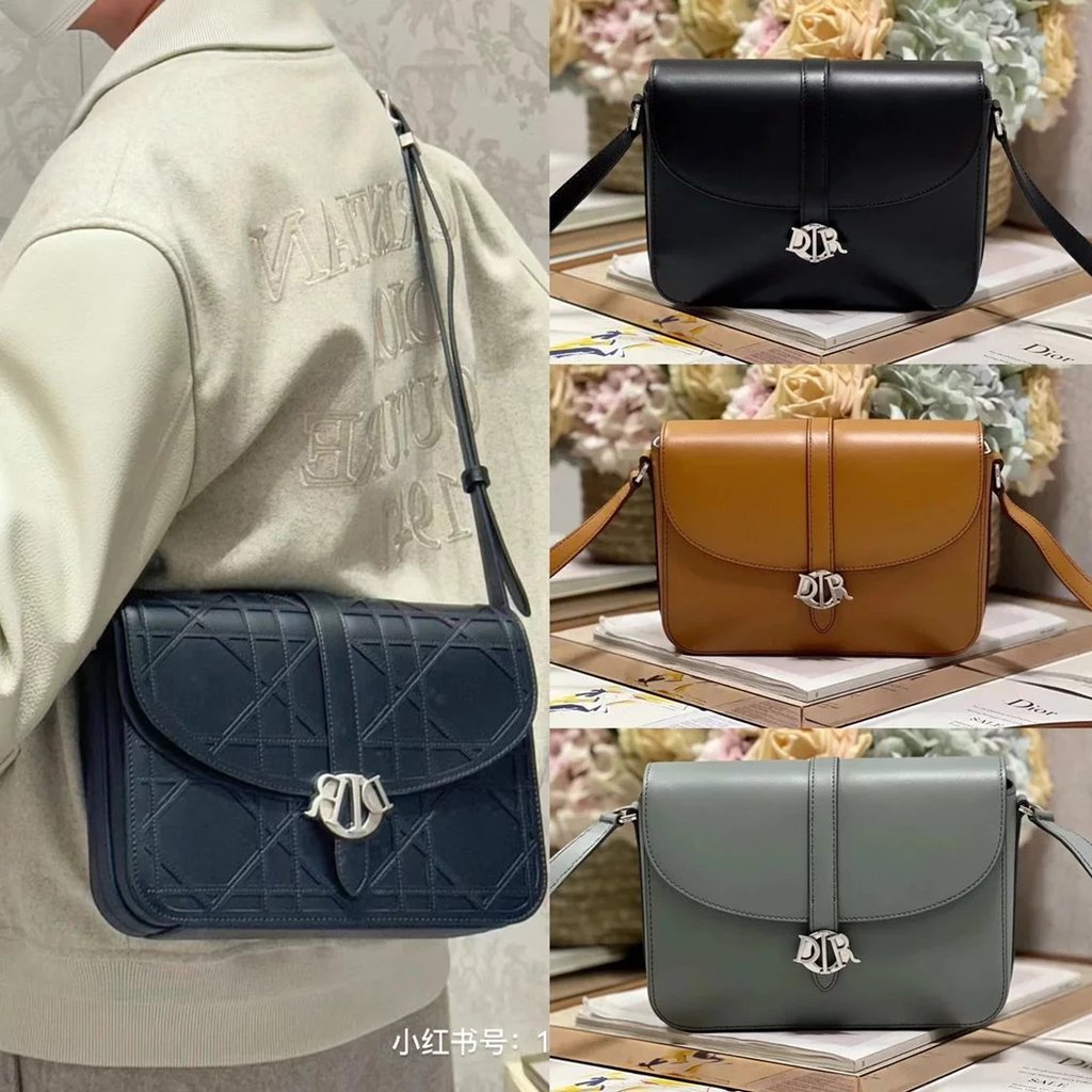 Dior ฤดูใบไม้ผลิฤดูร้อน Series ผู้ชายจัดส่งฟรี Messenger กระเป๋าผู้ชาย/หนังวัวกระเป๋าหนังแท้ Messeng