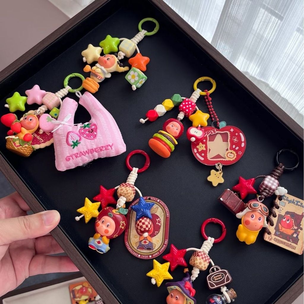 ดาวคนแฟชั่นจี้น่ารักแขวนสตริงการ์ตูนพวงกุญแจของขวัญ