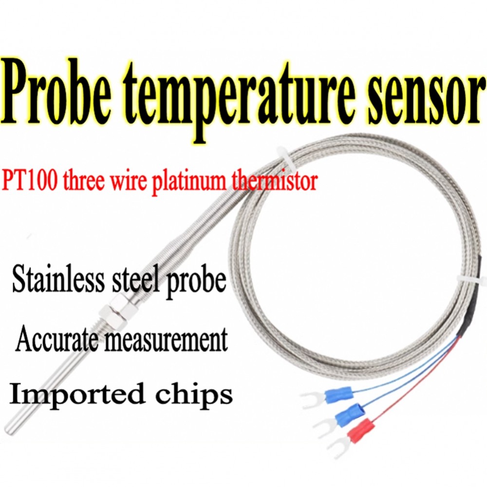 PT100 RTD Temperature Sensor Probe 100mmx4m สําหรับการวัดอุณหภูมิที่แม่นยํา