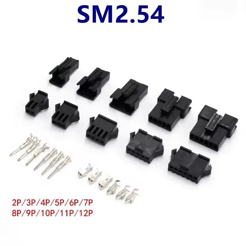 10 ชิ้น JST SM Connector Plug Pitch 2.54 มม.หญิงและชาย + เทอร์มินัลชุด SM-2P SM-2R JST SM2.54 2/3/4/