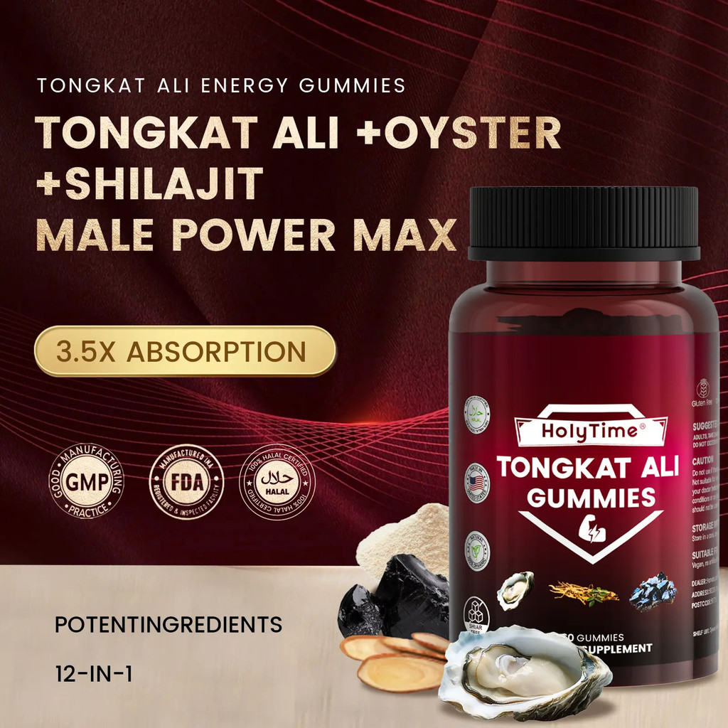 Tongkat Ali Energy Supplement 12-in-1- Shilajit, Maca Root, L-Arginine, Palm Oil, Taurine, Oyster Pe