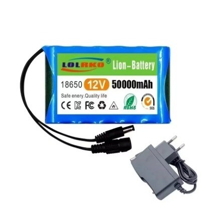 18650 แบตเตอรี่ชาร์จ 12V 5,0000mAh แบตเตอรี่ลิเธียมความจุ DC 12.6V 31ah พร้อมการชาร์จ
