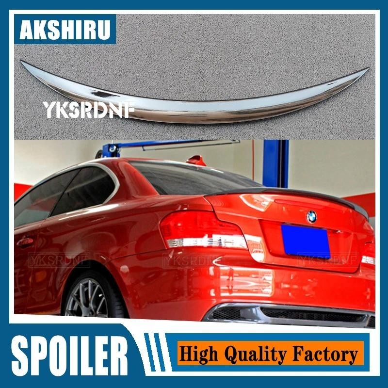 Gloss สีดําคาร์บอนพิมพ์ ABS ด้านหลังสปอยเลอร์รถสําหรับ BMW 1 Series 2-ประตู Coupe Convertible E82 E8