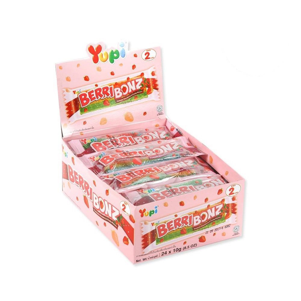 [สินค้าส่งด่วน] ยูปี้ เบอร์รี บอนซ์ สตรอเบอร์รี 8 ก. X24 YUPI BERRY BONZ STRAWBERRY 8 G. X24
