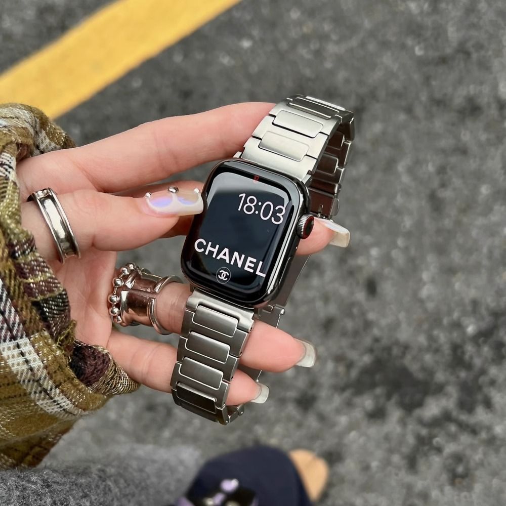 เหมาะสําหรับ iwatch10 สายสแตนเลสรูปตัว I โซ่สแตนเลส S9ultra2Applewatch875se2
