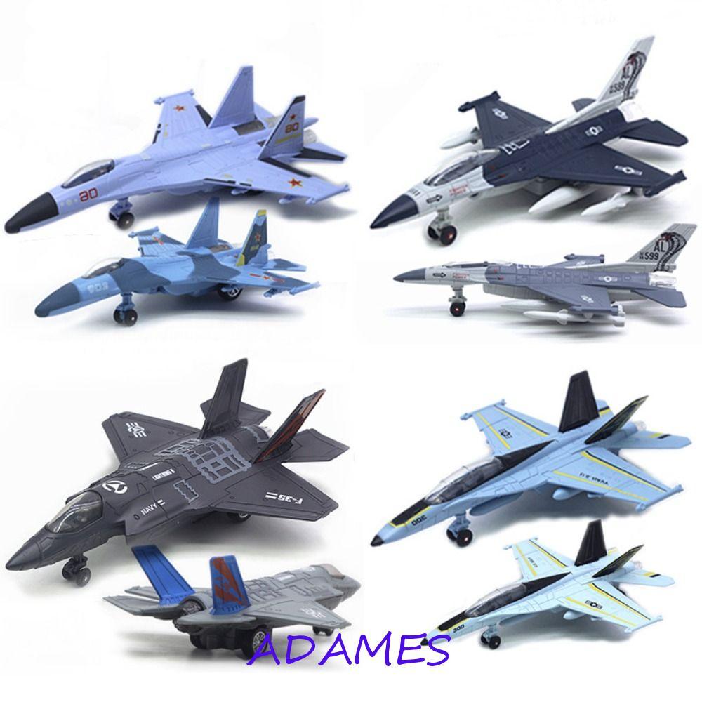 ADAMES Fighter เครื่องบินของเล่น,แสงเสียง Pullback & Go Aviao เครื่องบินรุ่น,ตกแต่งโต๊ะ F16 F22 F35 