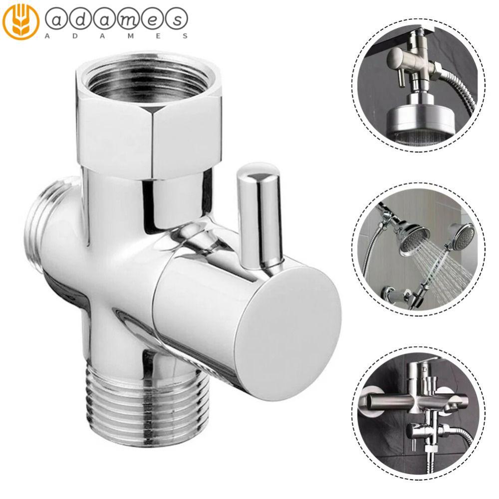 ADAMES 3 Way Shower Head Diverter Valve, ทองเหลือง G1/2 3 Way Switch Faucet Valve, อุปกรณ์ห้องน้ํา T