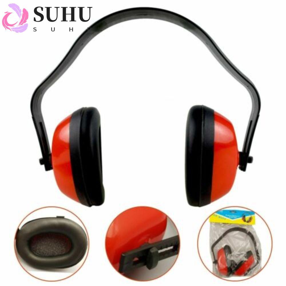 SUHU Ear Defenders, Plastic Red Safety Ear Muffs, ป้องกันลดเสียงรบกวนปรับ Comfort Headband หูฟังผู้ใ