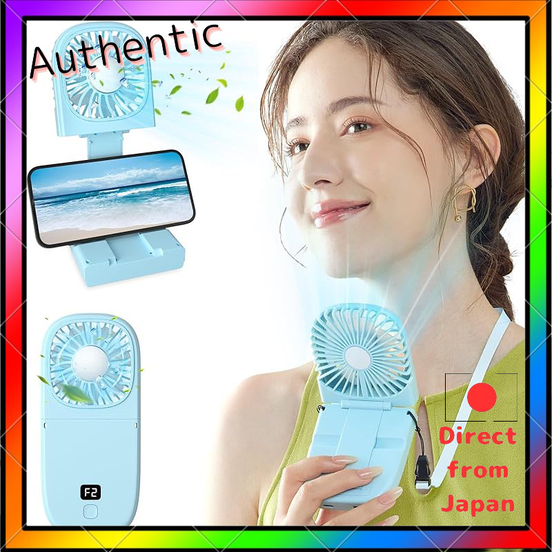 COMFORT ZONE Portable Fan 5WAY Handy Fan with Neck Strap, Desktop, Handheld, Foldable, 6-Speed Adjus
