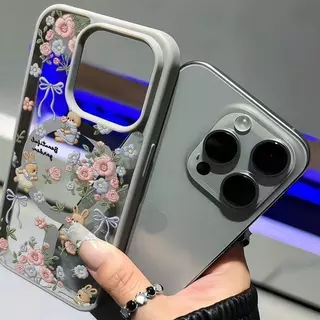 เคสโทรศัพท์ลายกระต่าย ใช้ได้กับ iPhone 13 Pro/11/12 Pro Max/14/15/16 Plus ดีไซน์แม่เหล็กคุณภาพสูงช่วยปกป้องเลนส์