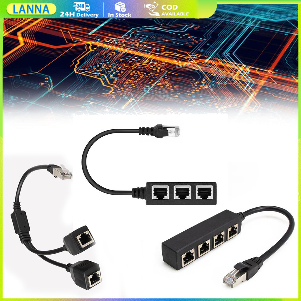 ร้านอยู่ที่ไทย Rj45 อะแดปเตอร์แยกสายเครือข่าย 1 ตัวผู้ แยก1เป็น2/3/4พอร์ต รองรับรุ่นCAT5 CAT6
