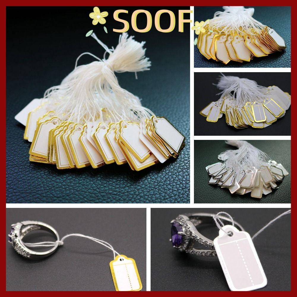 จัดส่งจากประเทศไทยSOOF 100PCS ป้ายราคาเครื่องประดับอุปกรณ์เสริมขายปลีกอุปกรณ์การ์ดกระดาษเครื่องมือแสดงผล