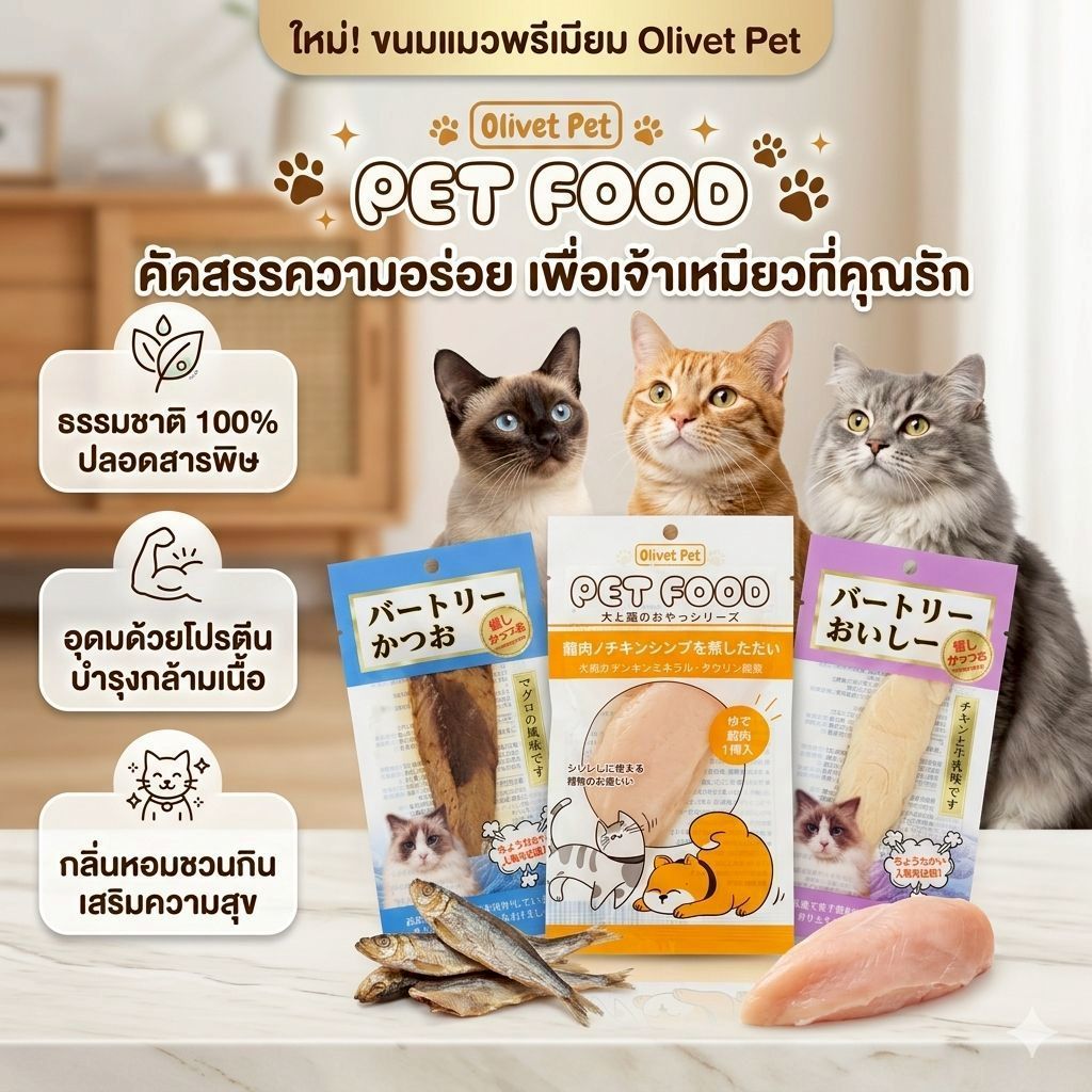 ปลาทูน่านึ่ง เนื้อไก่นึ่ง สำหรับสุนัขและแมวทุกสายพันธุ์