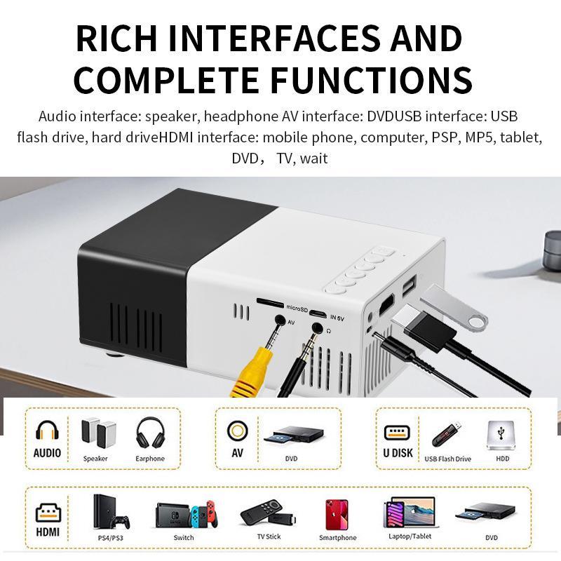 โปรเจคเตอร์ เด็ก YG300 Entertainment ในครัวเรือน MINI แบบพกพา MINI MINI โปรเจคเตอร์สนับสนุน 1080P
