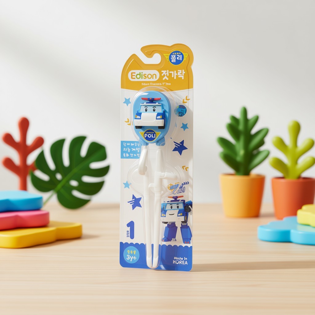 [edison] Robocar Poli ตะเกียบฝึกหัดเด็ก Stage 1 มือซ้าย ขนาดเดียว 1 ชิ้น โดย myshop