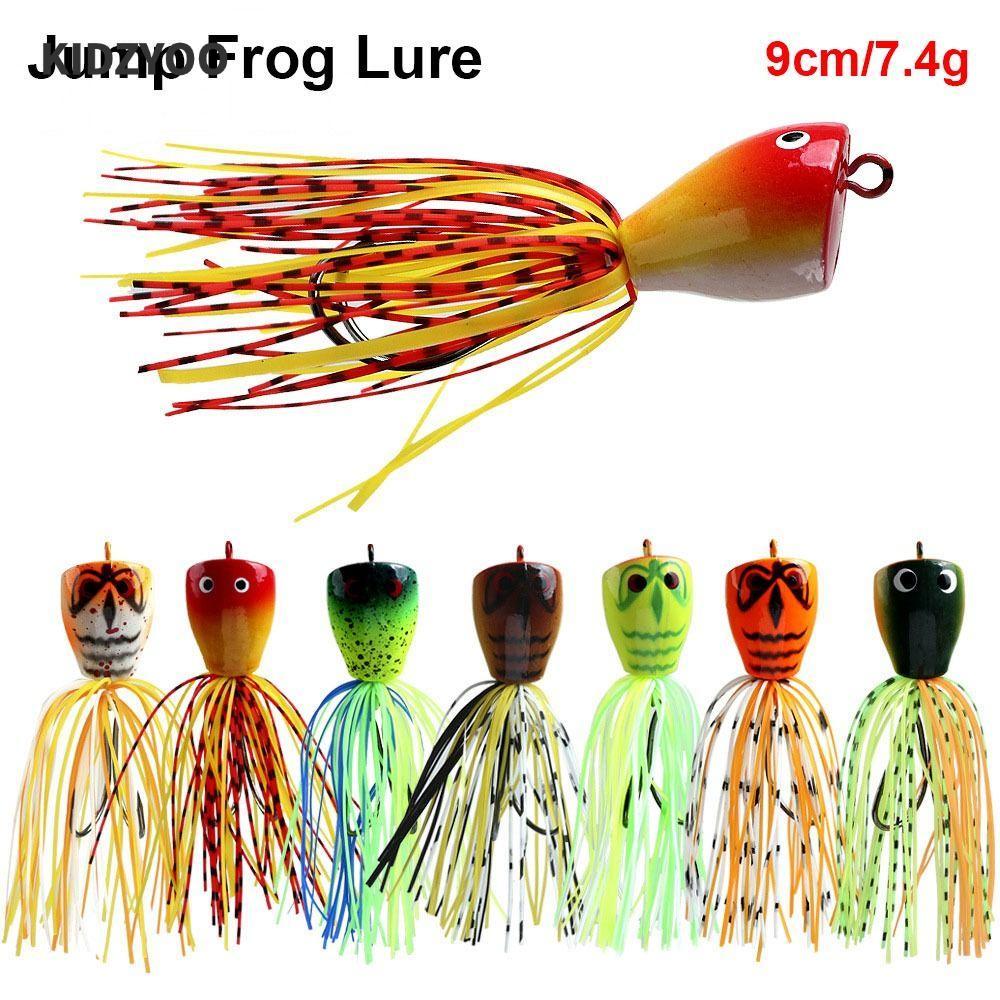 KIDZYOO Jump Frog Lure ขนาด-mini 9 ซม., น้ำหนัก-7.4 กรัม มีเบ็ดปลายแหลมสองข้าง อุปกรณ์สำหรับตกปลากบ