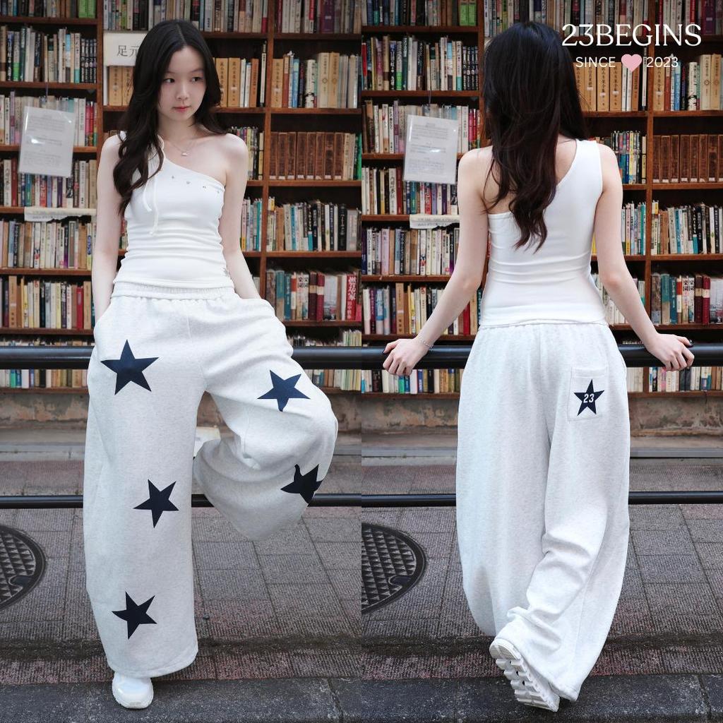 Classic star sweat pants กางเกงวอร์ม ปลายขารูดปรับได้ (00102)