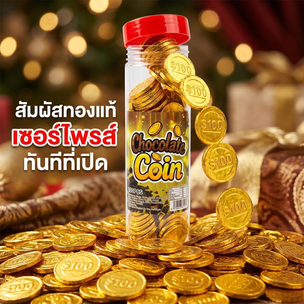 Jinlong-100 ชิ้นของช็อคโกแลตทอง 100 ชิ้น ให้ความเฮงแก่ทุกคน! สร้างความสุขและโชคดีให้กับคุณ ช็อกโกแลตเหรียญทอง 100 ชิ้น