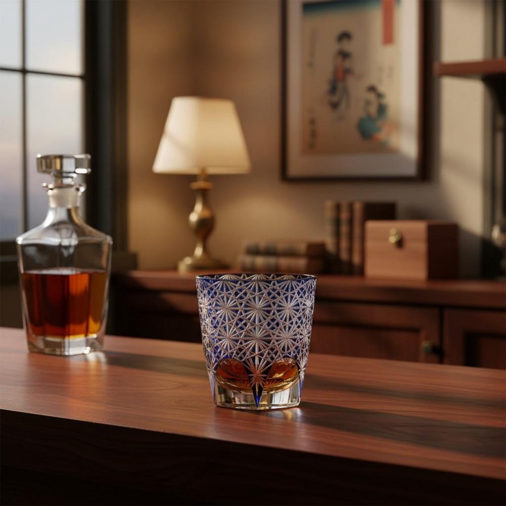 การออกแบบที่หรูหรา Edo Cut-Glass ความงามแก้วตัดคริสตัลแก้ววิสกี้สําหรับ Home Bar