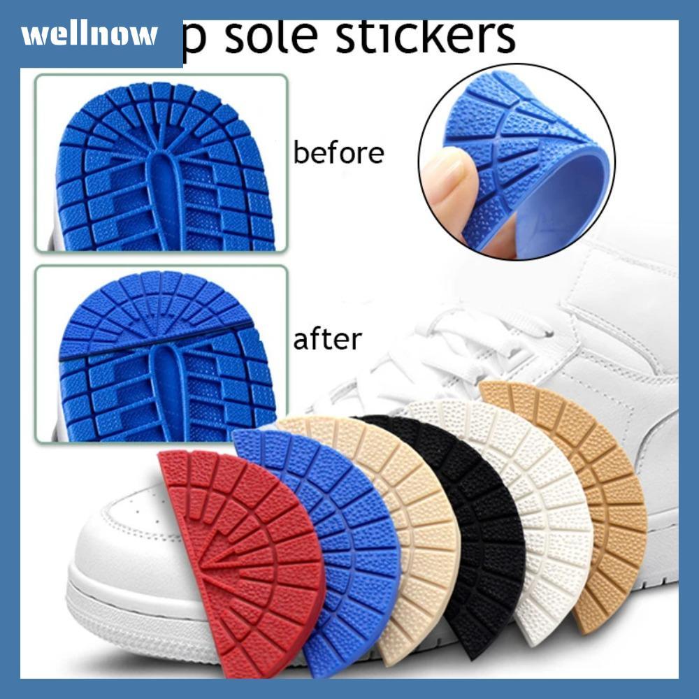 WELLNOW 1 คู่ สติกเกอร์พื้นรองเท้า ยาง Anti-Slip Outsole Sole Protectors คุณภาพซ่อมรองเท้า Patch สวมใส่ Self กาว สติกเกอร์ รองเท้าผ้าใบ