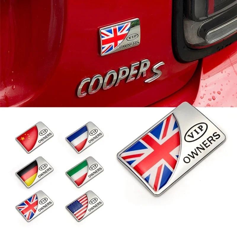 รถ 3D โลหะป้ายสัญลักษณ์ประเทศธงสติกเกอร์สําหรับ Mini Cooper R55 R56 R58 R60 R61 F54 F55 F56 F57 F60 