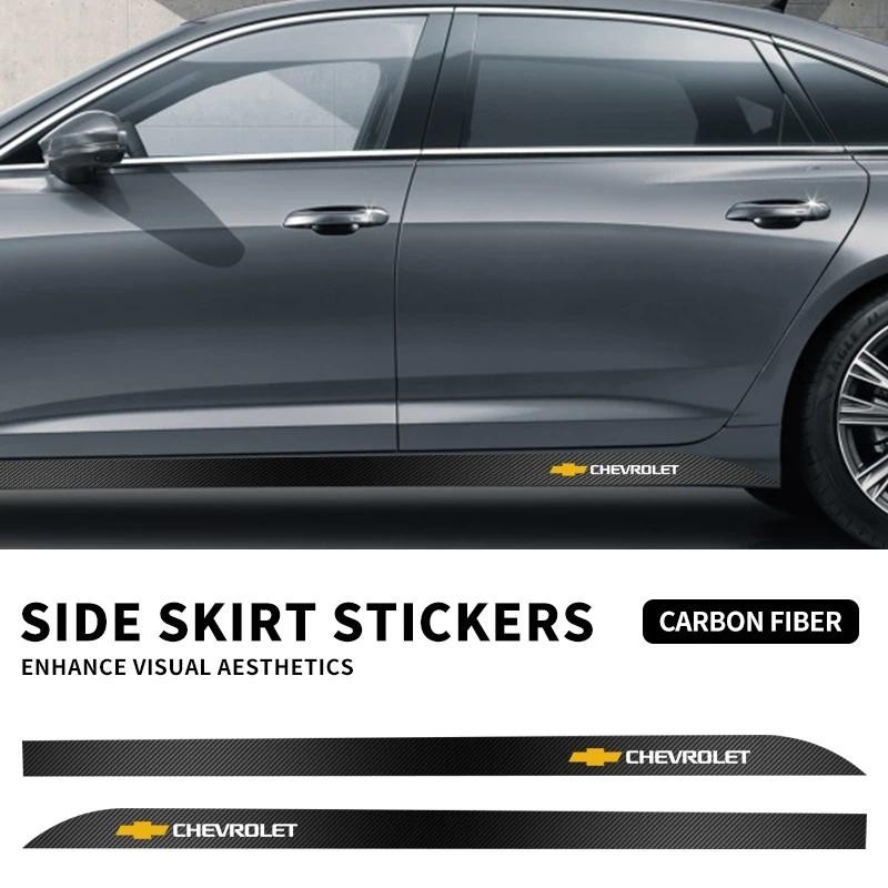 2pcs รถประตูด้านข้างสติกเกอร์รูปลอกสําหรับ Chevrolet Cruze Lacetti Captiva SS Z71 Equinox Trax Impal