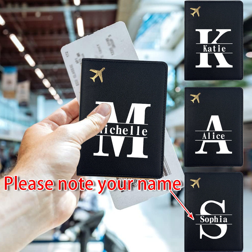 ชื่อปรับแต่ง / พิมพ์โลโก้ มี RFID safe!! กระเป๋าพาสปอร์ต ปกป้องข้อมูล วัสดุหนัง PU ซองพาสปอร์ต Passport case