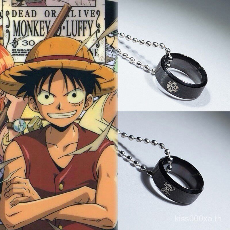 สร้อยคอและแหวน Two-Piece Cosplay Anime Accessory .ONE PIECE Luffy, Ace, Zoro Merchandise RJTM