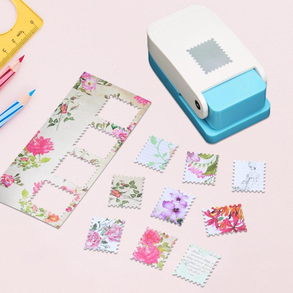 สี่เหลี่ยมผืนผ้าแสตมป์ไปรษณีย์ Punch Lever Action Craft Punchสําหรับกระดาษ Crafting Scrapbooking