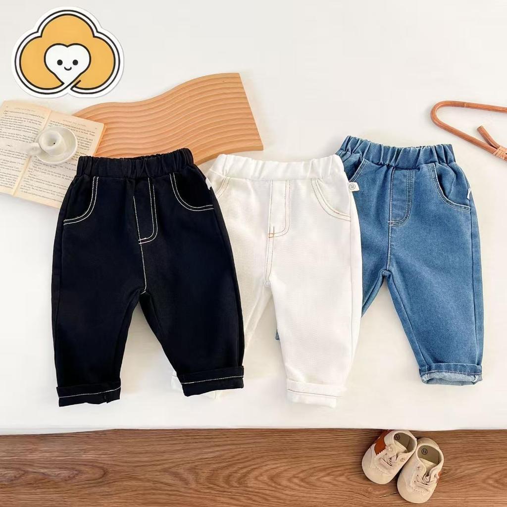 [Cotton Life]กางเกงยีนส์เด็กผู้ชายผู้หญิง ทรงสวย ระบายอากาศดี ใส่สบาย กางเกงขายาวเด็ก