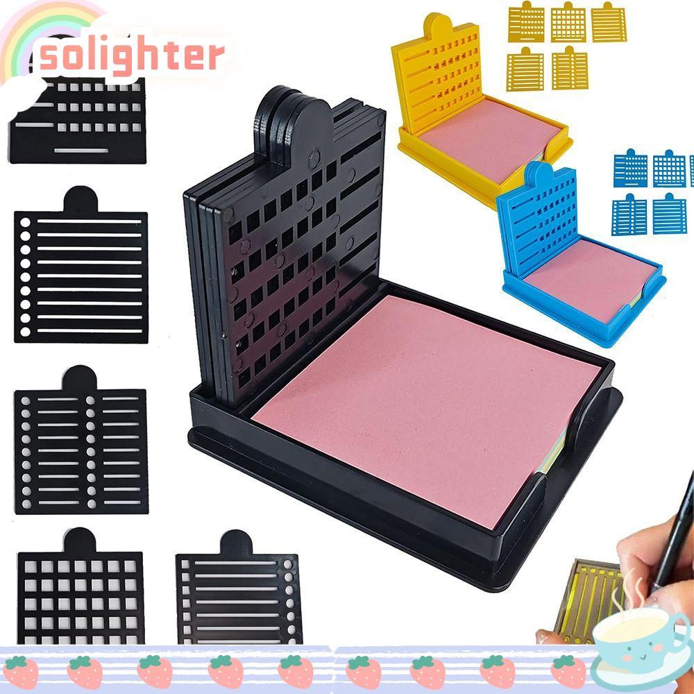 SOLIGHTER Sticky Note Holder Set, Sticky Note Organizer Note Box Sticky Note Stencil, Sticky Note St