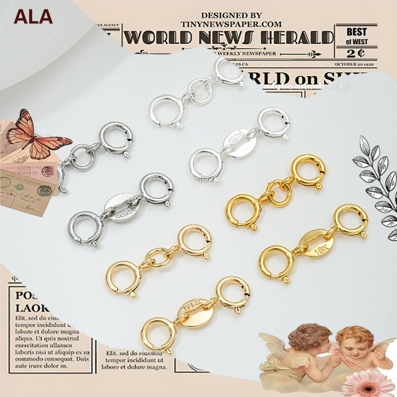 ALA เครื่องประดับ DIY S925หัวเข็มขัดเงินหัวเข็มขัดสปริงสองหัวสร้อยข้อมือสร้อยคอหัวเข็มขัดสากลอุปกรณ์รักษาสี DIY ทำด้วยมือเครื่องประดับตกแต่ง【ข้อมือ/สร้อยคอ/จี้คอ/จี้ DIY】