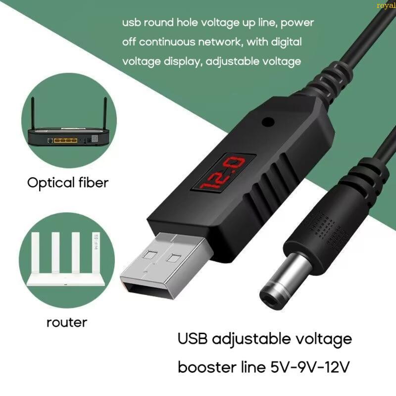 USB To DC12V Boost Converter Cable 5V to 9V 12V Adjustment Voltages Led Display