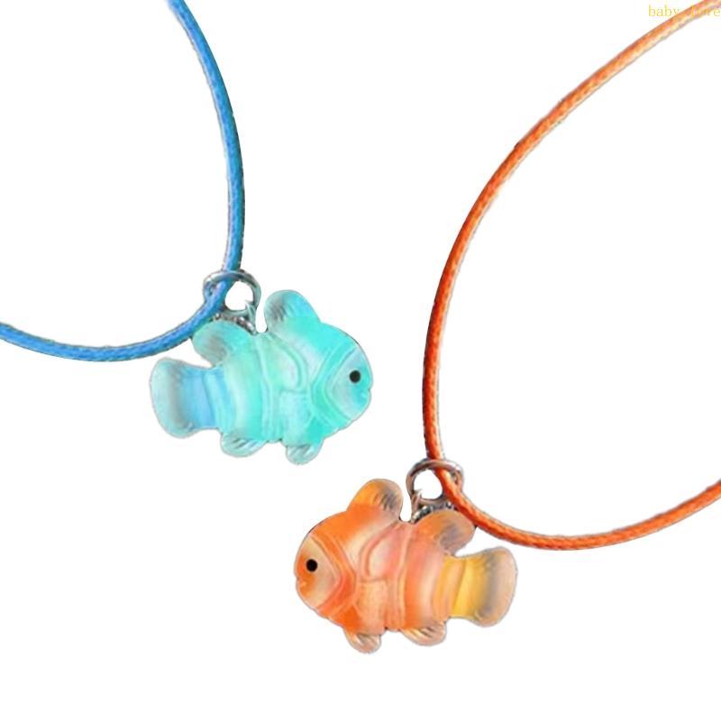 BLove* เรขาคณิต Clownfish สร้อยคอหญิงอารมณ์ Niche Wax Line Collarbone Chain