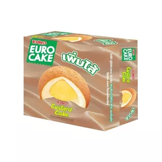 [สินค้าส่งด่วน] ยูโร่ เค้กไส้เยอะรสคัสตาร์ด 180 กรัม EURO CAKE CUSTARD CREAM 180 G.