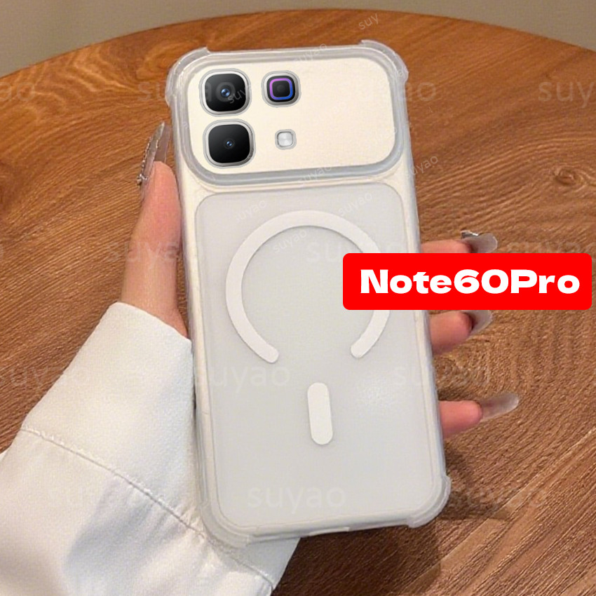 สําหรับ infinix Note 60 Pro 60Pro 5G 2026 Magnetic Matte Clear เคสโทรศัพท์ปลอกนุ่ม Note60Pro Note60 ถุงลมนิรภัยโปร่งแสง TPU กันกระแทก Anti-fall ฝาหลัง