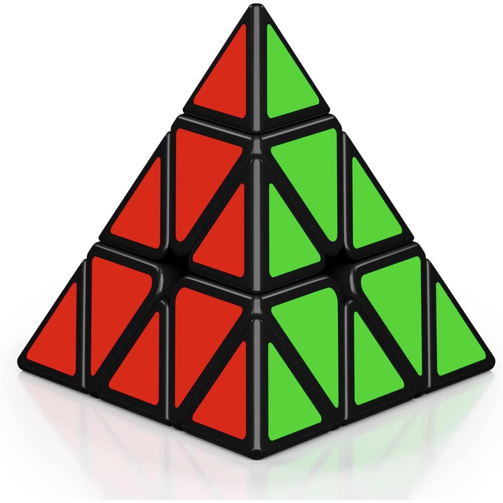 Roxenda Pyramid Speed Cube, 3x3x3 Qiming Pyramid Speed Cube Triangle Cube Puzzle Magic Cube (สีดํา)