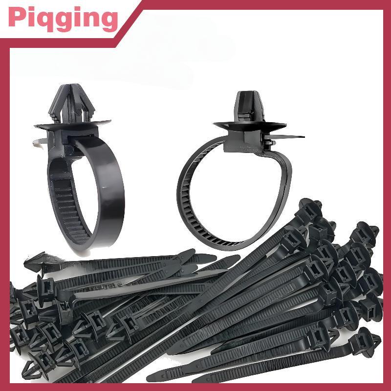 Piqging 10/20PCS รถไนลอนสายผูก Push Mount สายรัดสายไฟ Fastener CABLE Clamp คลิป Ties Management รถ Wire Organizer TH
