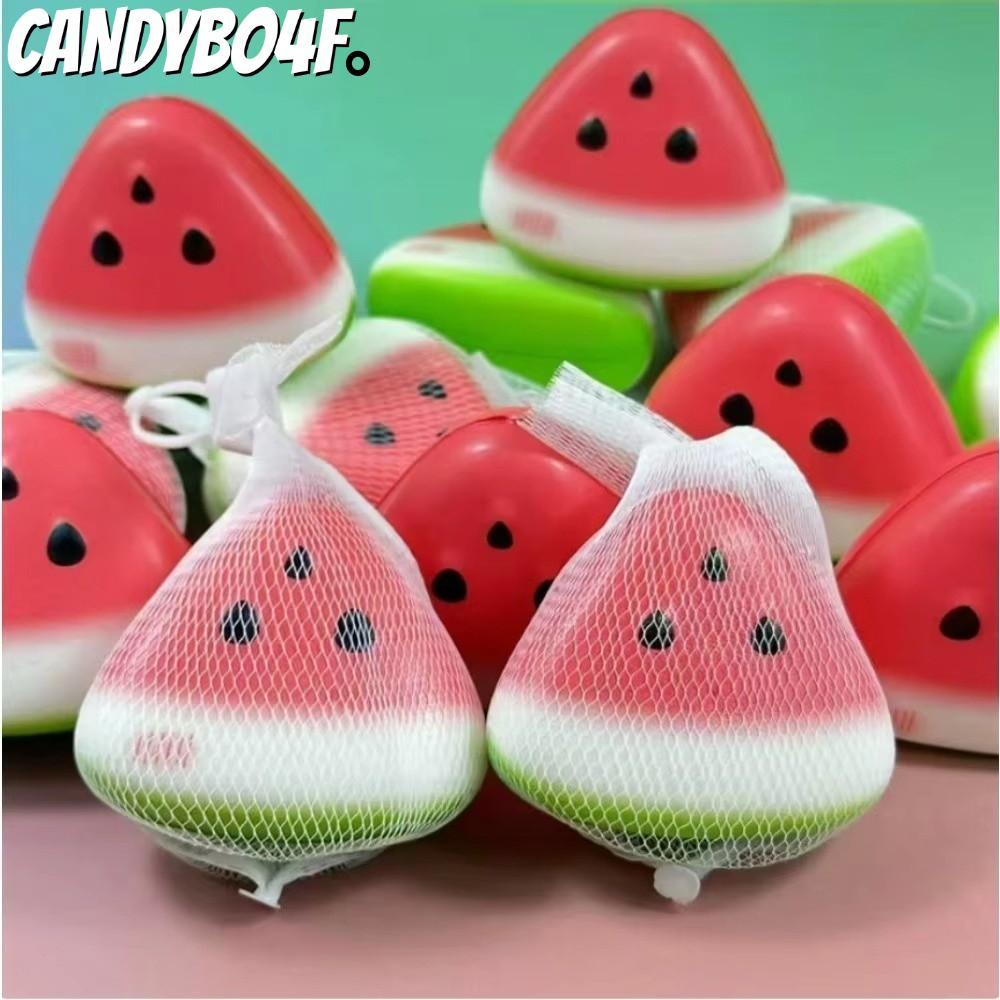 CANDYBO4F เครื่องคลายเครียดแตงโม​​, เนื้อสกุชชี่แบบรีบาวด์ช้า บีบต่อต้านความเครียด นํากลับมาใช้ใหม่ได้​​ ของเล่นบีบอัดผิวนุ่มน้ําแข็ง ​​บรรเทาความเครียดสํานักงานและโรงเรียน​​