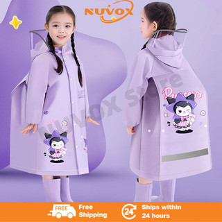 5-12 Yrs Raincoat for Kids Cartoon Animal student Backpack Waterproof PVC Waterproof Poncho