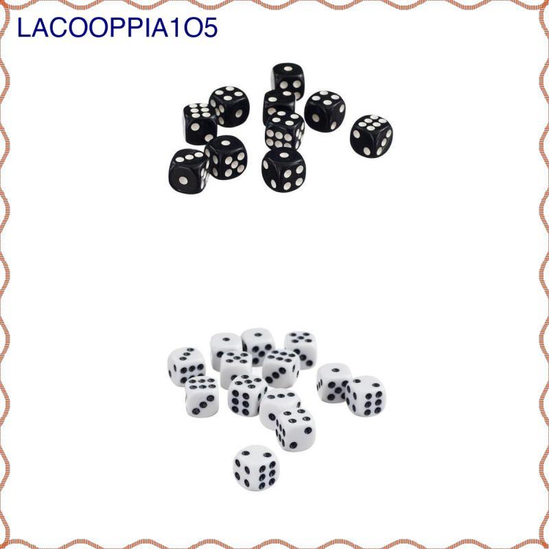 [lacooppia1o5] 100 ชิ้น/ล็อต D6 ลูกเต๋า 12 มม.ลูกเต๋าหกด้านสําหรับอุปกรณ์เสริม D&D RPG สีดําและสีขาว